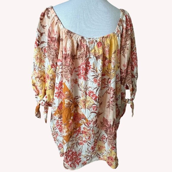 Lauren Conrad‎ Floral Top Blouse Plus Size 3X Cottagecore Peasant Boho Prairie - Picture 6 of 13